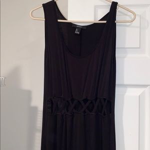 Black Maxi Dress with front criss cross